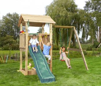 Jungle Casa | Spielturm aus Holz mit Schaukel