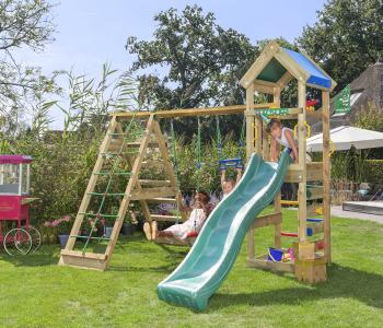 Jungle Patio | Spielturm aus Holz mit Schaukeln & Kletternetz
