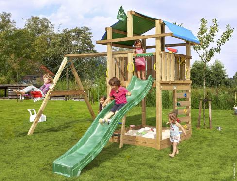 Jungle Fort | Spielturm aus Holz mit Doppelschaukel