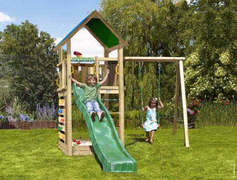 Jungle Lodge | Spielturm aus Holz mit Schaukel
