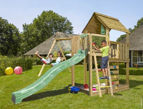 Jungle Cubby | Spielturm aus Holz mit Doppelschaukel