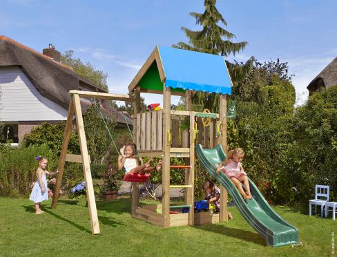 Jungle Home | Spielturm aus Holz mit Schaukel