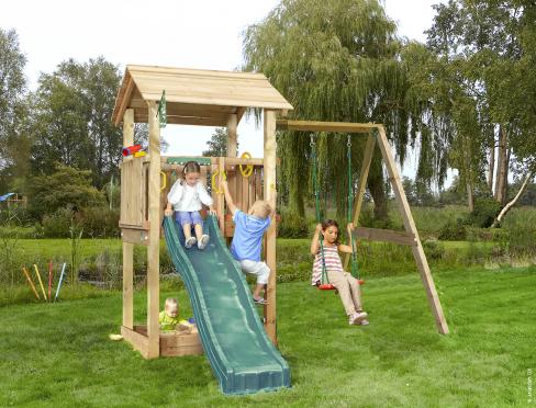 Jungle Casa | Spielturm aus Holz mit Schaukel