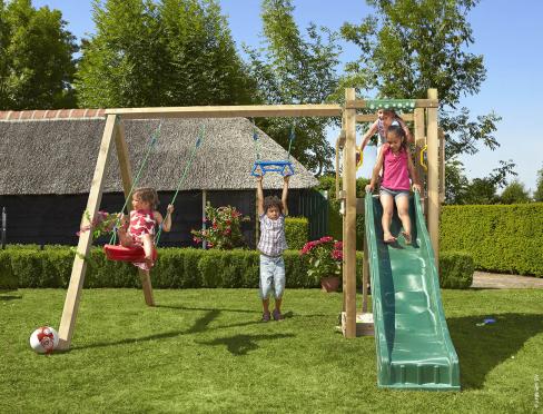 Jungle Tower | Spielturm aus Holz mit Doppelschaukel