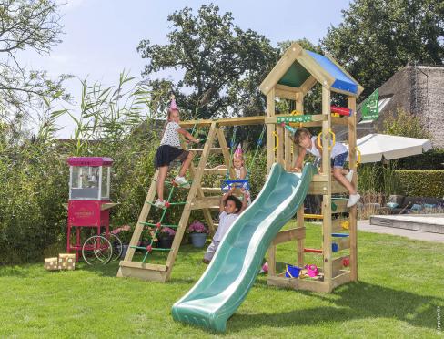 Jungle Patio | Spielturm aus Holz mit Schaukel & Kletternetz