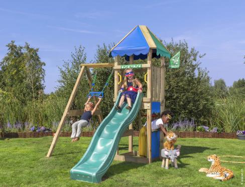 Jungle Cirque | Spielturm aus Holz mit Schaukel