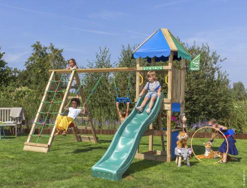 Jungle Cirque | Spielturm aus Holz mit Schaukeln & Kletternetz