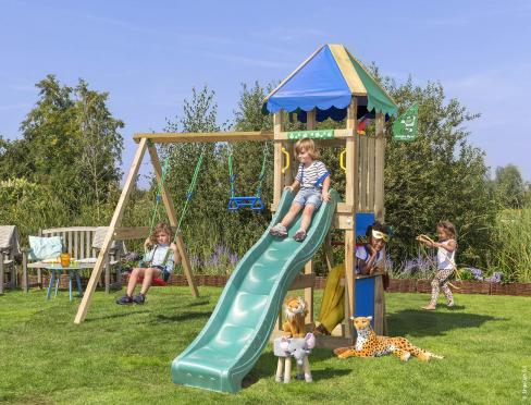 Jungle Cirque | Spielturm aus Holz mit Doppelschaukel