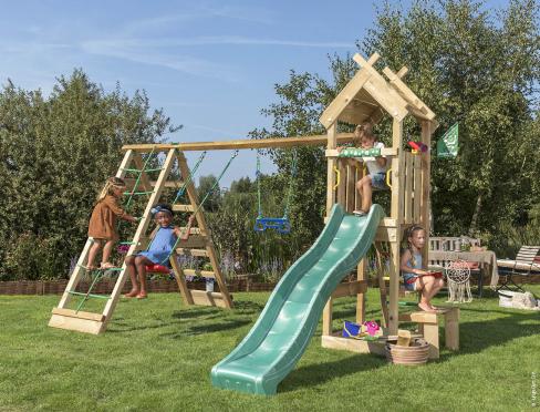 Jungle Totem | Spielturm aus Holz mit Schaukeln & Kletternetz