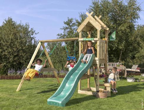 Jungle Totem | Spielturm aus Holz mit Doppelschaukel