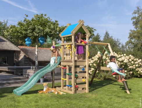 Jungle Nomad | Spielturm aus Holz mit Schaukel