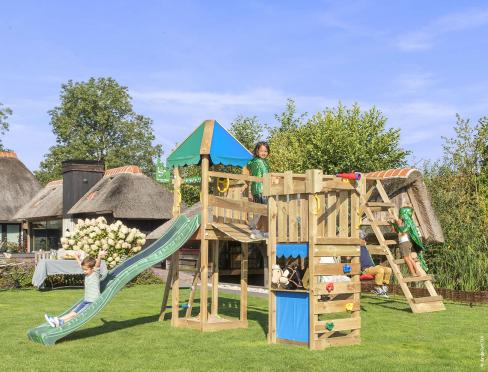 Jungle Explorer | Spielturm aus Holz mit Schaukeln & Kletternetz