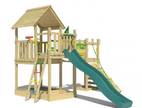 Jungle Lookout | Aire de jeux en bois avec toboggan et pont suspendu