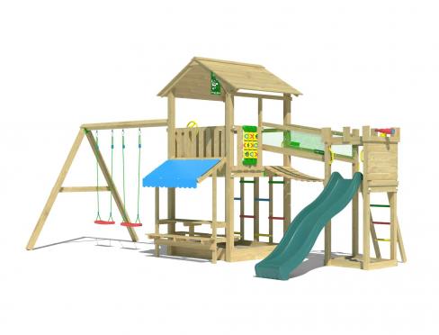 Jungle Cascade | Spielturm aus Holz mit Doppelschaukel