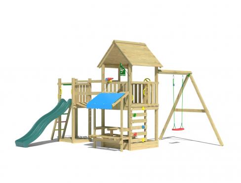 Jungle Bay | Spielturm aus Holz mit Schaukel