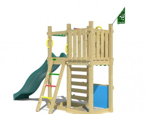Jungle Nest | Aire de jeux en bois avec toboggan et étal de marché