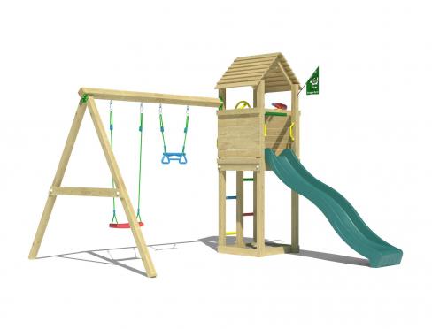 Jungle Delight | Spielturm aus Holz mit Doppelschaukel