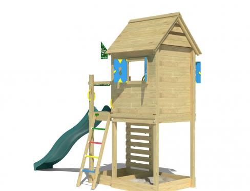 Jungle Oasis | Maisonnette avec toboggan